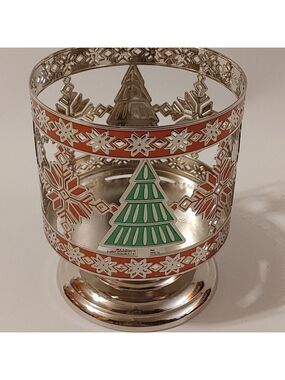 Bath & Body Works Christmas Tree Snowflake Candle Evergreen Fair Isle Pedestal